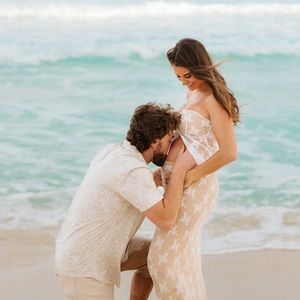 2 piece babymoon maternity photo shoot outfit